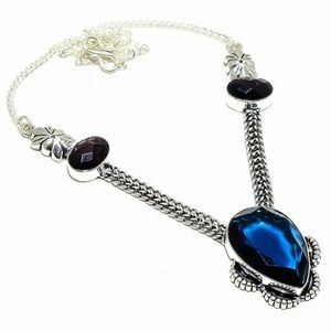 London Blue Topaz, Amethyst 925 Sterling Silver